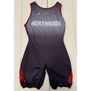 Northridge Wrestling Singlet Womens Medium Red Black Gray 125-145 lbs